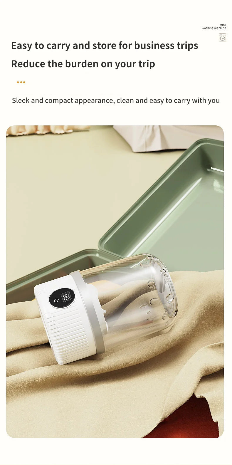 Wireless 1L Mini Washing Machine Portable Underwear Cleaner Socks Washing Machine Dehydratable Laundry Bucket