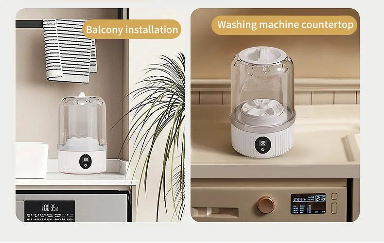 Wireless 1L Mini Washing Machine Portable Underwear Cleaner Socks Washing Machine Dehydratable Laundry Bucket