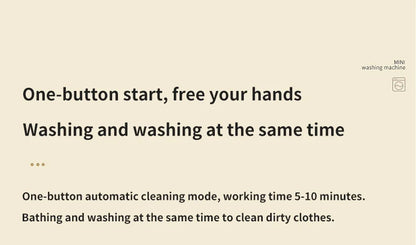 Wireless 1L Mini Washing Machine Portable Underwear Cleaner Socks Washing Machine Dehydratable Laundry Bucket