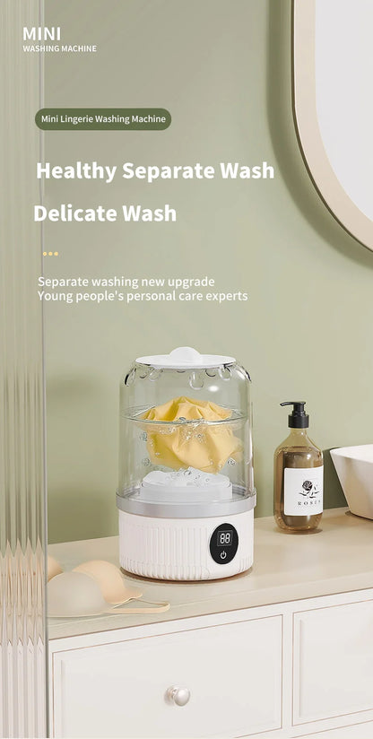 Wireless 1L Mini Washing Machine Portable Underwear Cleaner Socks Washing Machine Dehydratable Laundry Bucket
