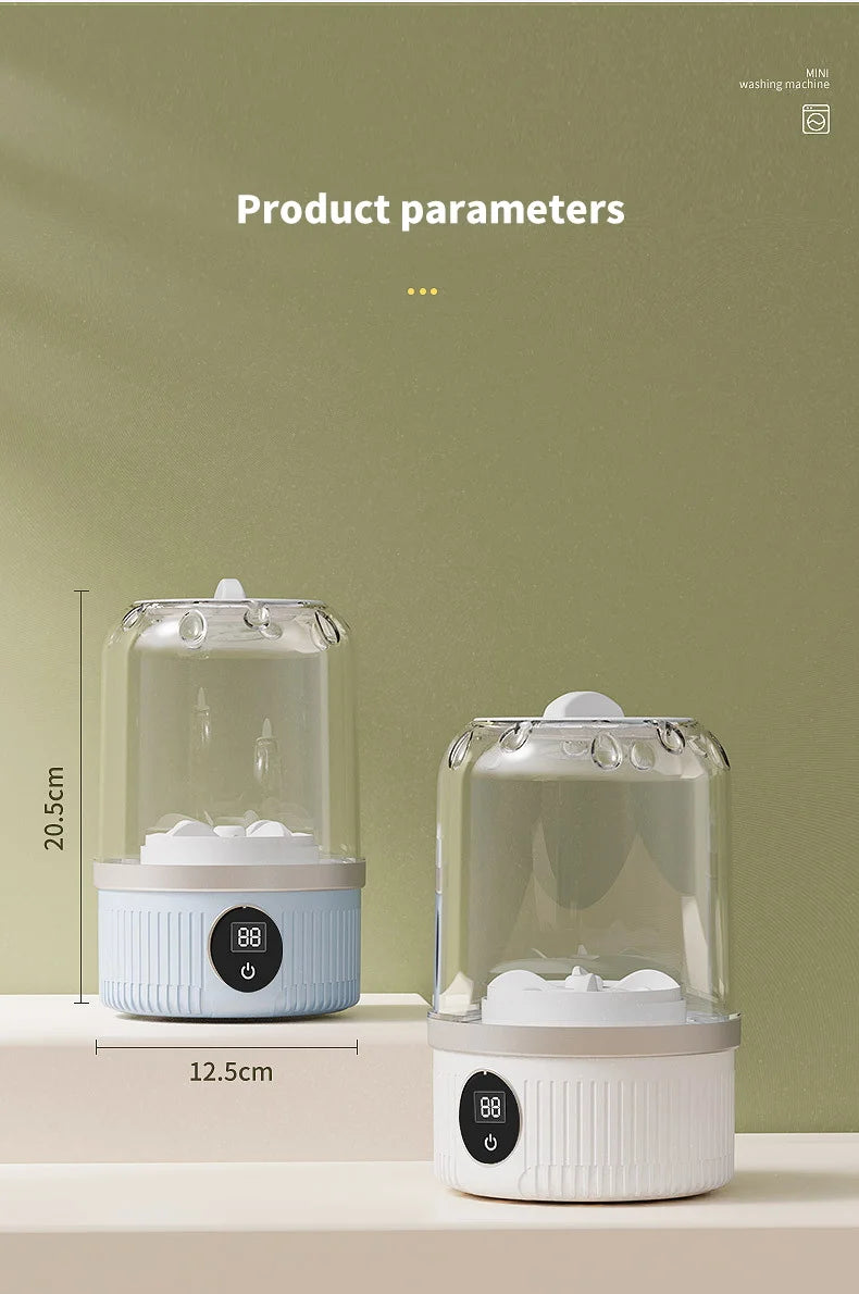 Wireless 1L Mini Washing Machine Portable Underwear Cleaner Socks Washing Machine Dehydratable Laundry Bucket