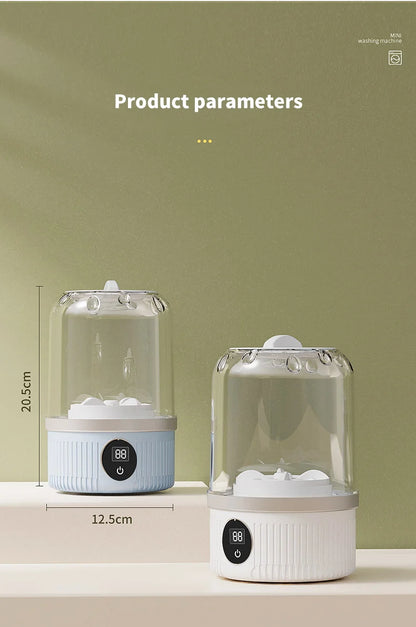 Wireless 1L Mini Washing Machine Portable Underwear Cleaner Socks Washing Machine Dehydratable Laundry Bucket