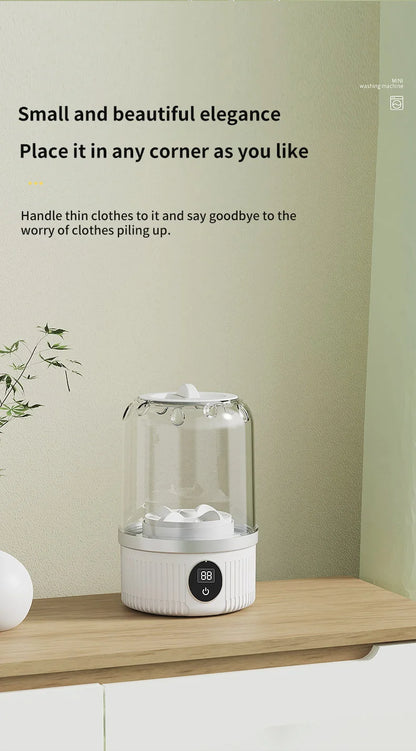 Wireless 1L Mini Washing Machine Portable Underwear Cleaner Socks Washing Machine Dehydratable Laundry Bucket